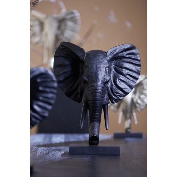 Light & Living Ornament Elephant Mat Zwart 49cm