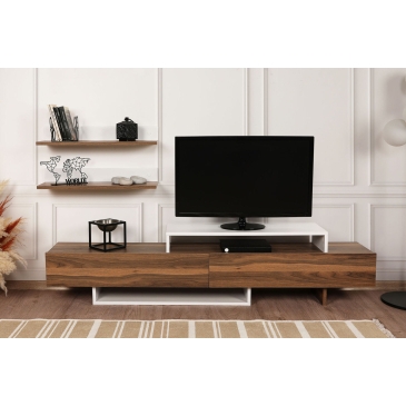 Tv-Meubel Nirvana Melamine Teak Wit