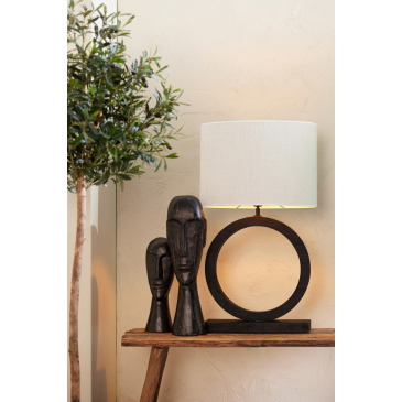 Light & Living Lampvoet Tinar Mangohout Mat Zwart 55cm