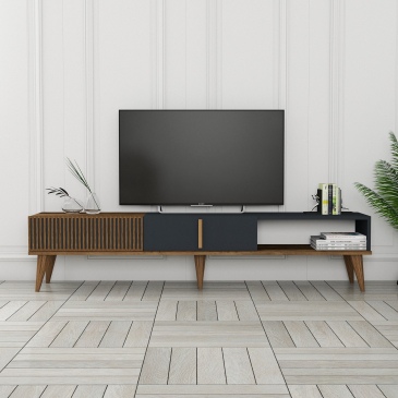 Tv-meubel Milan Alt Melamine Antraciet 180cm