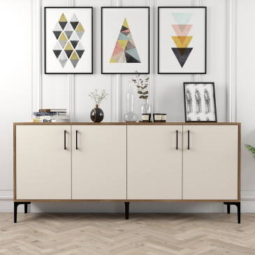 Dressoir Kiev Crème/Walnoot 180cm