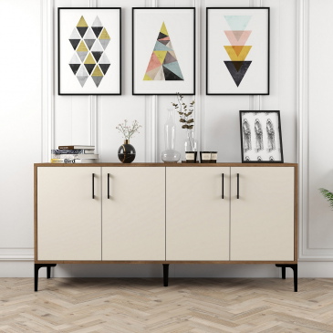 Dressoir Kiev Crème/Walnoot 160cm