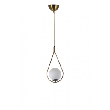 Hanglamp Damla 1-Lichts Koper/Wit