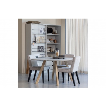 Woood Combi-tablo: Organisch Essen Mist 130x130 & 3-stand Poot