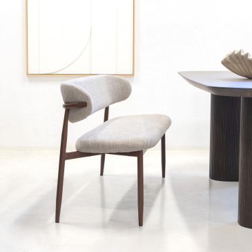 Eetkamerbank Alexia Taupe/Walnoot 160cm - Giga Meubel