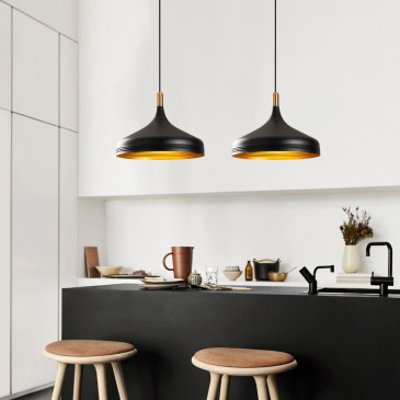 Hanglamp Saglam Design 2-Lichts Zwart/Goud