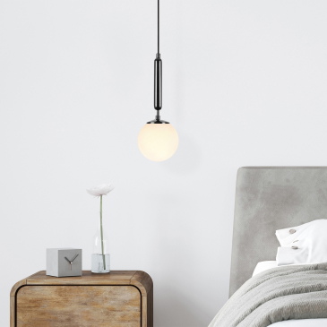 Hanglamp King Zwart/Wit