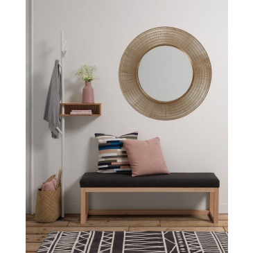 Kave Home Bankje Loya Zwart 128cm