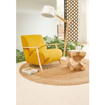 Kave Home Fauteuil Meghan Essenhout Mosterd/Naturel