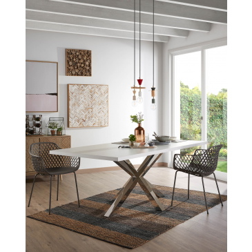 Kave Home Tafel Argo Wit Melamine 200x100cm