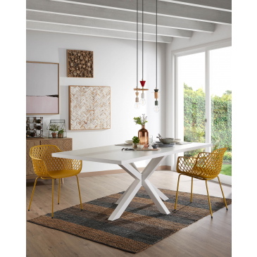 Kave Home Tafel Argo Wit Melamine Wit 160x100cm