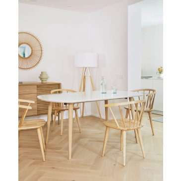 Kave Home Ovale Uitschuifbare Tafel Oqui Wit 160-260cm