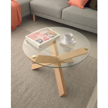 Kave Home Salontafel Lotus Glas Ø65cm