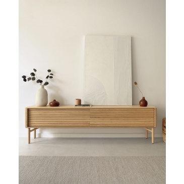 Kave Home Tv-meubel Lenon Massief Hout Eikenfineer 200x57cm