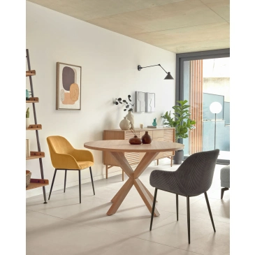 Kave Home Ronde Tafel Argo Naturel Melamine Houteffect Ø120cm