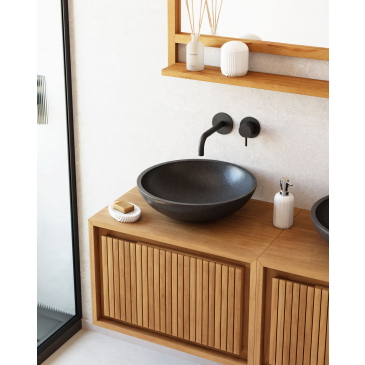 Kave Home Wastafel Delina Zwart Terrazzo Ø40cm