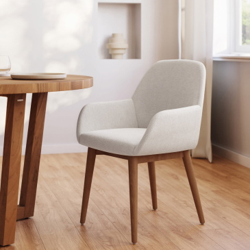 Kave Home Stoel Konna Beige Essenhout Bruin