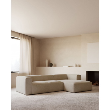 Kave Home 4-zitsbank Blok Beige Ecru Chaise Longue Rechts 330cm