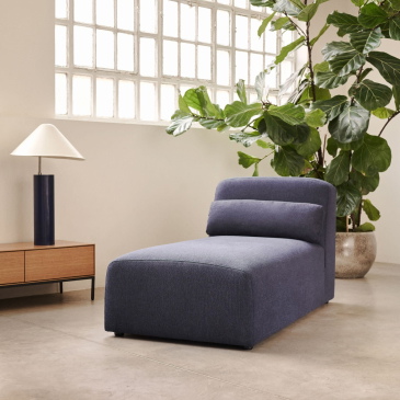 Kave Home Chaise Longue Module Neom Blauw 152x75cm