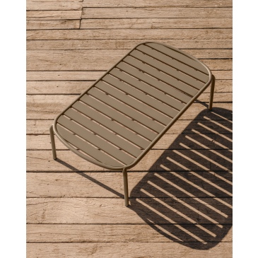 Kave Home Salontafel Joncols Outdoor Aluminium Groen Ø110x62cm