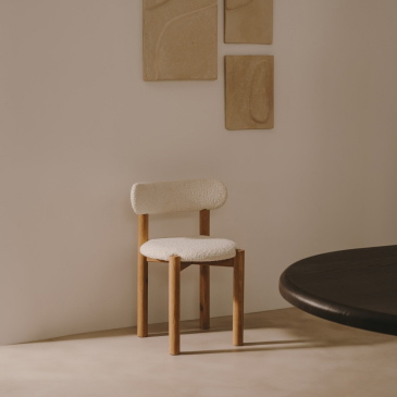 Kave Home Stoel Nebai Wit Bouclé