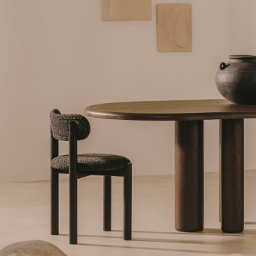 Kave Home Stoel Nebai Zwart Bouclé