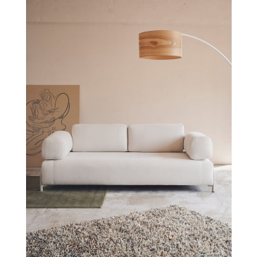 Kave Home 3-Zitsbank Compo Met Arm Beige Chenille 232cm