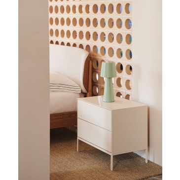 Kave Home Nachtkastje Vedrana 2 Laden Witgelakt Mdf 60x55cm
