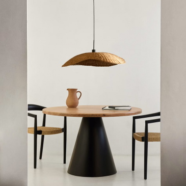 Kave Home Ronde Tafel Wilshire Massief Acaciahout Zwart Ø120cm