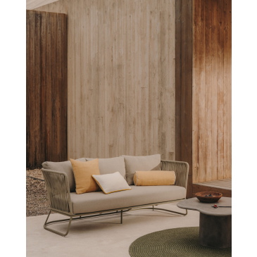 Kave Home Buitenbank Saconca 3-Zits Touw Groen 189cm