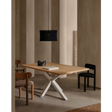 Kave Home Tafel Argo Naturel Melamine Wit 200x100cm