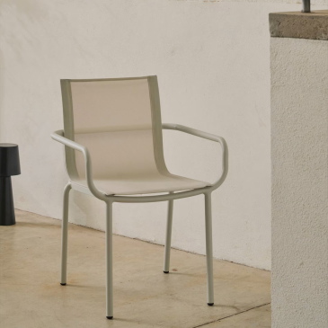 Kave Home Buitenstoel Galdana Stapelbaar Aluminium Wit