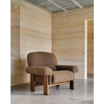 Kave Home Fauteuil Cabana Bouclé Taupe