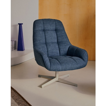 Kave Home Draaifauteuil Jaspe Blauw