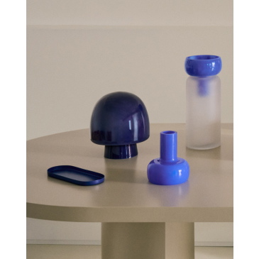 Kave Home Tafellamp Reig Blauw Glas