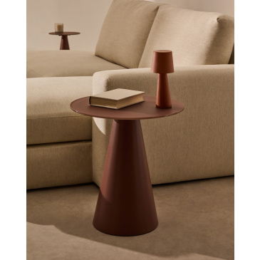 Kave Home Bijzettafel Wilshire Terra Glas Ø50cm