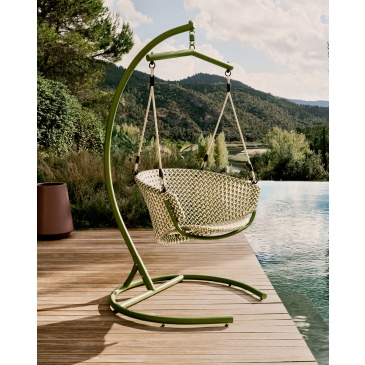 Kave Home Hangstoel Saliga Groen Rotan