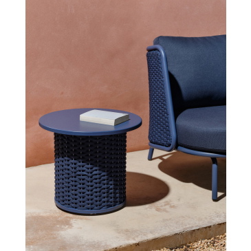 Kave Home Bijzettafel Sedalis Outdoor Blauw Ø50cm