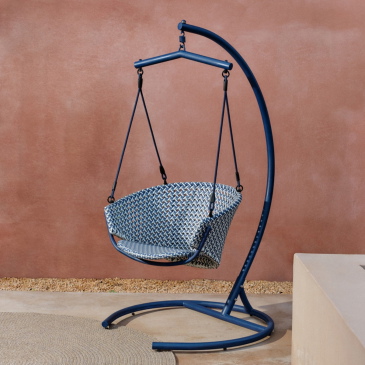 Kave Home Hangstoel Saliga Blauw Rotan