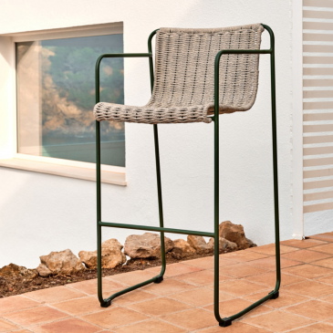 Kave Home Barstoel Maurina Outdoor Grijs/Groen