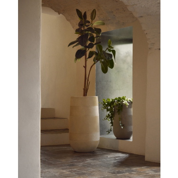 Kave Home Bloempot Tival Cement Beige Set van 2