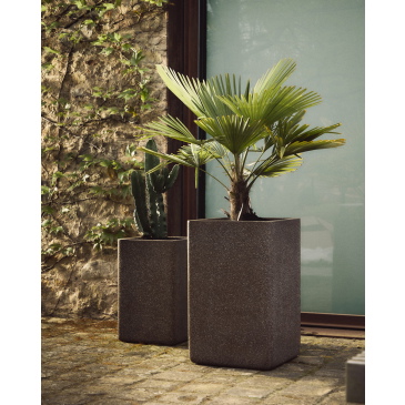Kave Home Bloempot Minoa Hoog Bruin Set van 2