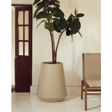 Kave Home Bloempot Calun Cement Beige Ø50cm