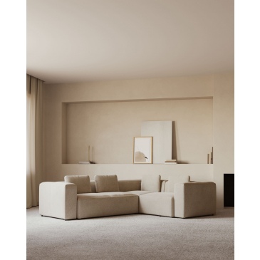 Kave Home Hoekbank Blok Beige Ecru 3-zits 290x230cm