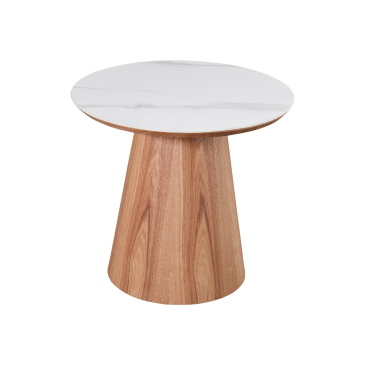 Bijzettafel Alba Naturel Keramisch 60cm Rond - Giga Meubel