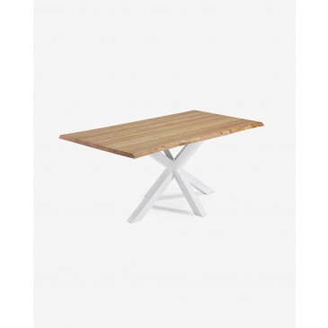 Kave Home Eettafel Argo Eikenfineer Naturel/Wit 160cm