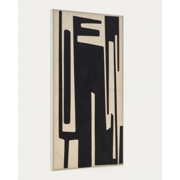 Kave Home Schilderij Salmi Abstract Zwart/Beige 110x210cm