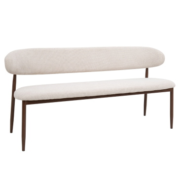 Eetkamerbank Alexia Beige/Walnoot 180cm - Giga Meubel