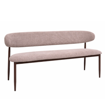 Eetkamerbank Alexia Taupe/Walnoot 180cm - Giga Meubel