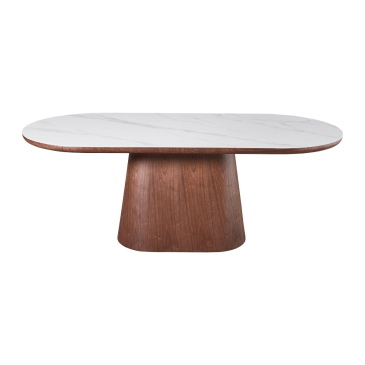 Eettafel Alba Walnoot Keramisch 200cm Ovaal - Giga Meubel